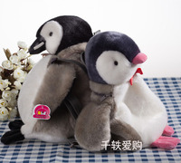 正版Toyclub可爱小企鹅公仔背包宝宝双肩包 儿童书包毛绒玩具礼物