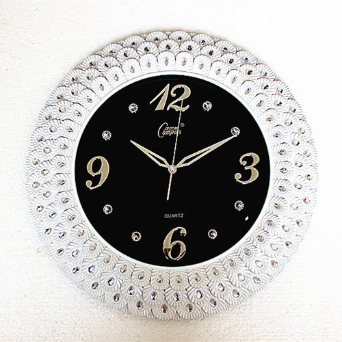 欧式创意挂钟客厅孔雀大钟表玻璃