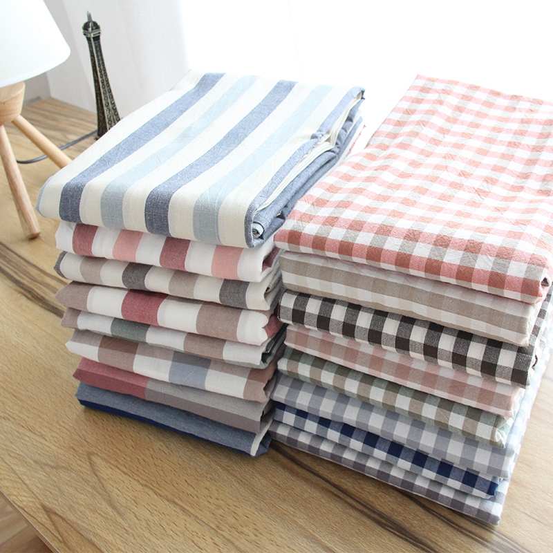 日式无印全棉水洗棉1简约枕头套