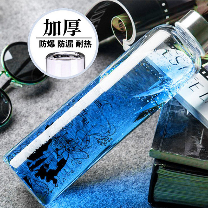 包邮叶修洛天依狂三方舟深海少女钢化玻璃水瓶动漫水杯子动漫周边