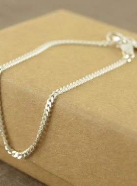 简约手链纯银欧美风S925女马鞭链