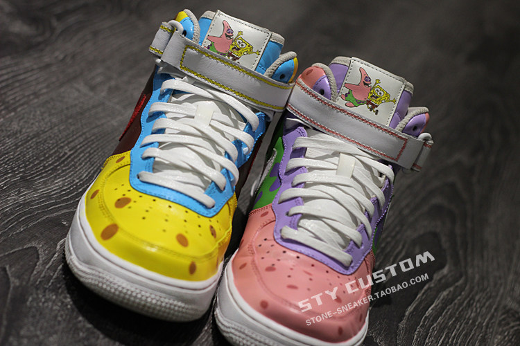 七夕礼物定制  nike air force 1 海绵宝宝 派大星 耐克板鞋男女