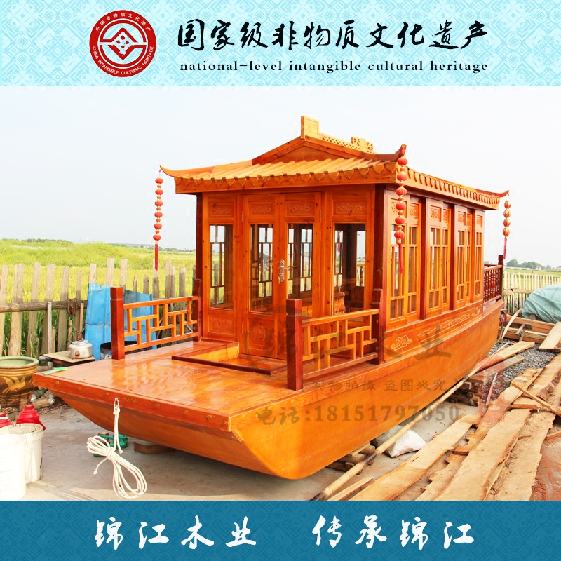 Electric Gaily painted pleasure boat Scenic spot Sightseeing Sightseeing Boat To fake something antique Gaily painted pleasure boat Wooden Aquatic Restaurant Movies Photography Gaily painted pleasure boatin the Home accessories , Craft boat  category - from Buy2taobao.com to provide professional Taobao agent buy service