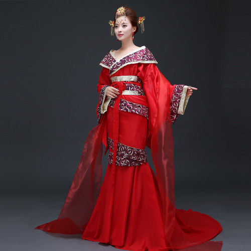 贵妃皇后拖尾中式新娘汉服古装