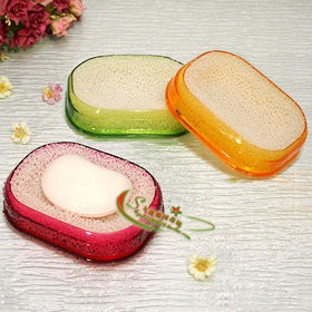 包邮韩国沥水创意海绵皂盒浴室卫生巾双层肥皂盒不积水塑料香皂盒