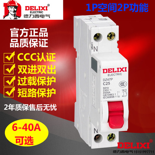 德力西双进双出小型断路器