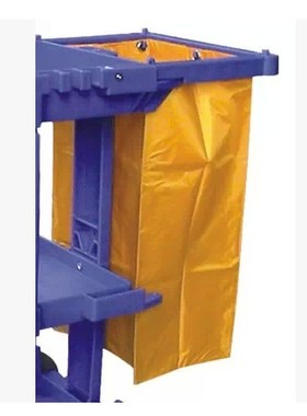 定做布草AF08170物业手推清洁车 清包车黄色清洁车代 帆布布草袋