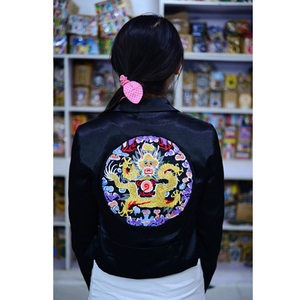 龙图腾大衣大背贴布贴/衣贴/绣标/标贴/臂章/魔术贴/定做绣章