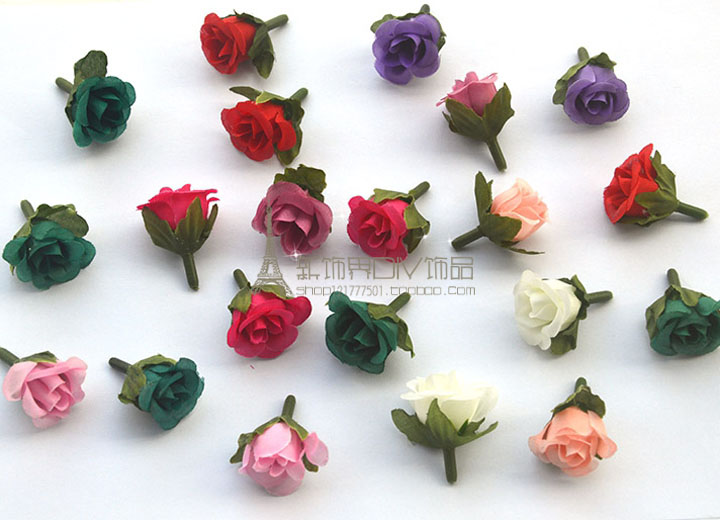DIY发夹婚庆撒花2cm仿真玫瑰