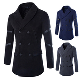 毛呢大衣男士中长款秋冬季英伦休闲拼皮风衣修身外套TY912-p85,男装风衣,星座1607, 毛呢大衣男士中长款秋冬季英伦休闲拼皮风衣修身外套TY912-p85,男装风衣,星座1607,