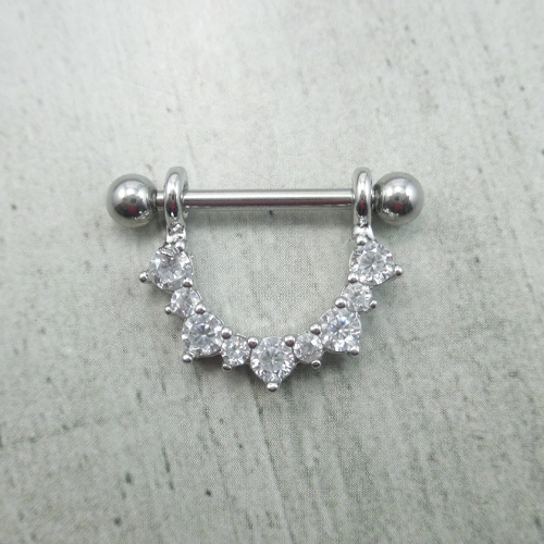 Nipple Ring Nail Goddess Zircon Nipple Ring Titanium Steel Anti-Allergy Nail-Nail Piercing Jewelry