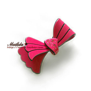 出口订单正品多色蝴蝶结亚克力水钻顶夹边夹发夹一字青蛙夹扣夹子