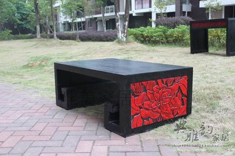 中式风装饰品会所客厅仿古家具