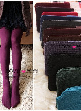 日单显瘦麦穗麻花竖螺纹天鹅绒连裤袜春秋不透肉打底袜子高弹 JMY