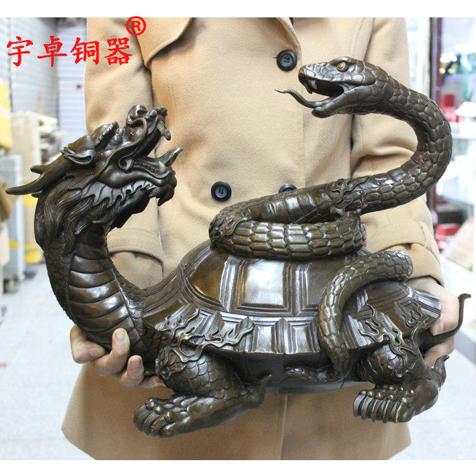 宇卓铜器黄铜玄武龟蛇四大神兽四象之一  纯铜玄武工艺品摆件
