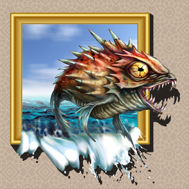 3d画馆画展墙画壁纸墙贴立体三维涂鸦设计定制惊险凶恶锯齿食人鱼