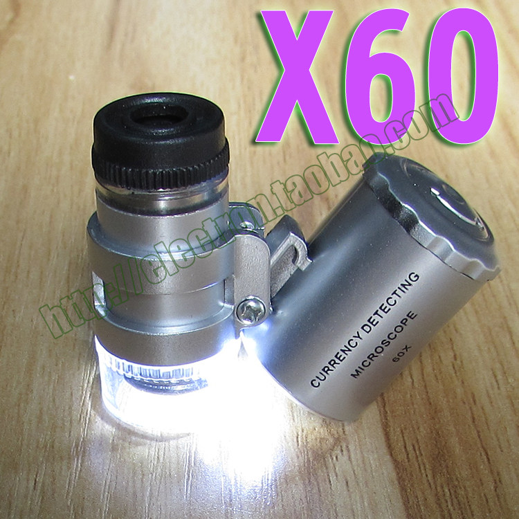 珠宝字画鉴定60倍放大镜微视镜微距拍镜头带照明led灯有验钞灯