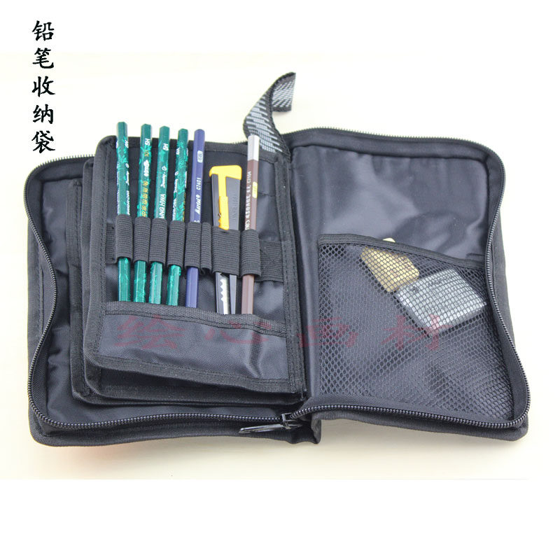 铅笔包整理笔帘36孔48支装帆布笔帘可插素描铅笔彩色卷笔袋包邮