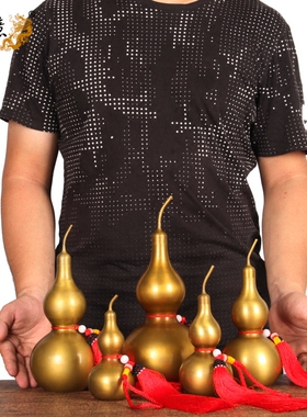 真古意纯铜葫芦摆件开盖家居客厅