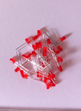 红色LED 短脚 3mm发光二极管 红发红光LED 50支/2元
