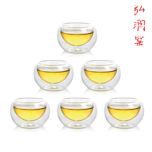 正品特价耐高温双层杯玻璃品杯 花茶杯品茗杯小杯子 红茶功夫茶具
