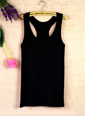 女士吊带背心纯棉工字打底小短款潮内搭性感外穿无袖上衣春季黑色