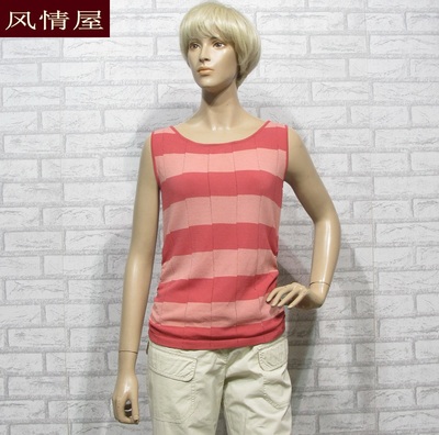 女装迪妮diny条纹圆领背心 针织T恤 专柜正品