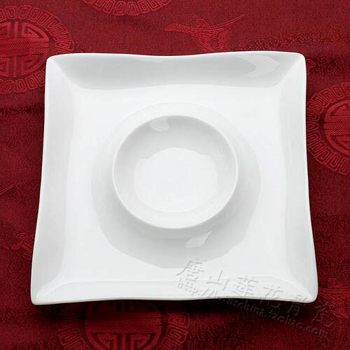 异形21cm唐山骨瓷纯白宾馆盘子