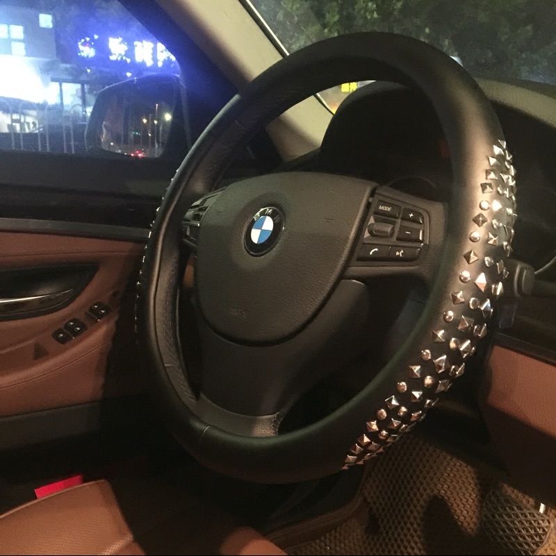 宝马迷你方向盘套铆钉汽车把英伦