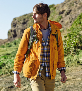 高端户外eddie bauer 西雅图埃利奥特湾 全棉 可挽袖 可拆帽夹克