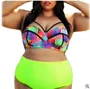 Dilamon Châu Âu và Châu Mỹ gợi cảm thời trang XL in tập hợp bikini eo cao chia tam giác áo tắm 41712 - Bikinis ao boi nu