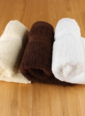 纯棉酒店毛巾深咖啡色米黄色40x75加大加厚200克宾馆毛巾定制logo