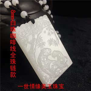 天然羊脂级白玉虎虎生威吊坠白玉生肖虎吊坠项坠白玉虎吊坠项链