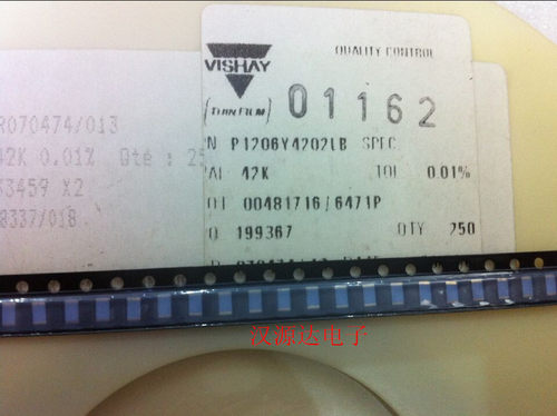P1206Y4202LB 1206 42K 0.01%万分之一 10PPM 1/4W DALE贴片电阻