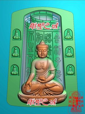 精雕图 灰度图 浮雕图 万佛朝宗