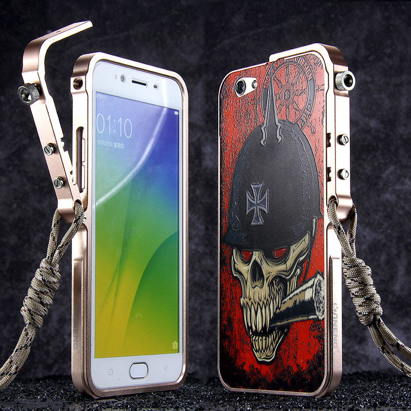 KANENG Mechanical Arm Trigger Aluminum Bumper Metal Frame Case Cover for OPPO R9s & OPPO R9s Plus