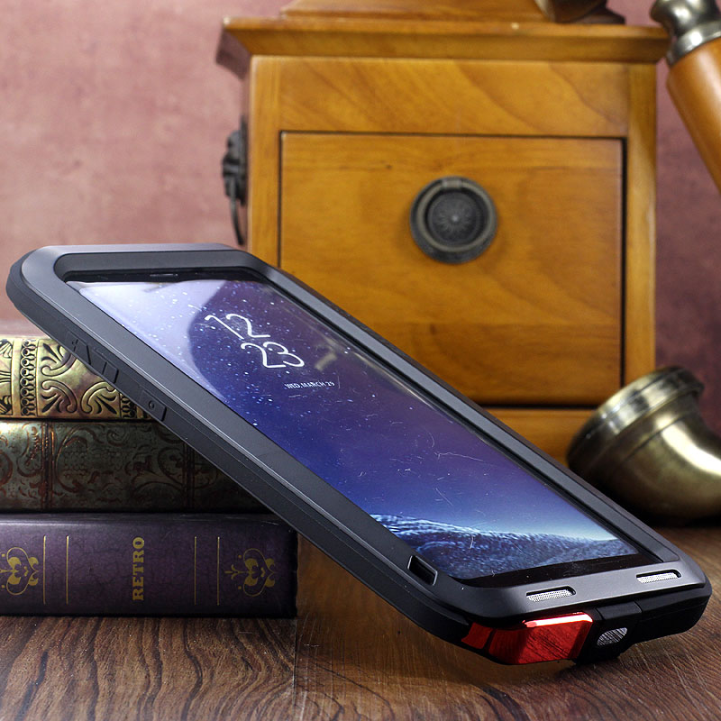 LOVE MEI Powerful Water Resistant Shockproof Dust/Dirt/Snow Proof Aluminum Metal Outdoor Heavy Duty Case Cover for Samsung Galaxy S8 & Samsung Galaxy S8 Plus