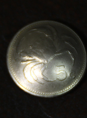 手工制作养牛硬币扣 真硬币 财布扣 螃蟹 镍币19mm D27一13