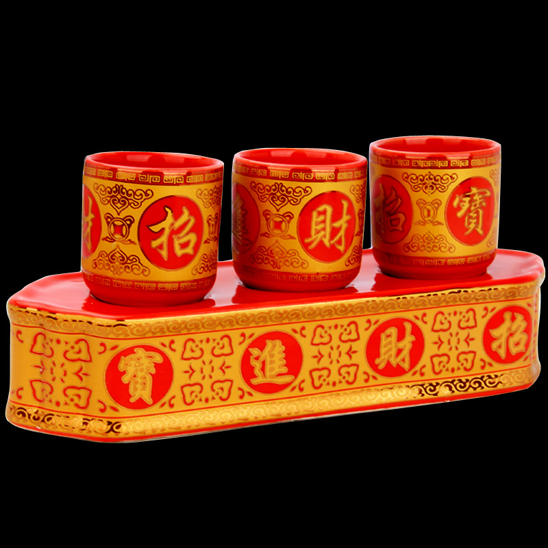 酒杯佛法僧三杯套杯特价圣水杯