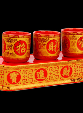 酒杯佛法僧三杯套杯特价圣水杯