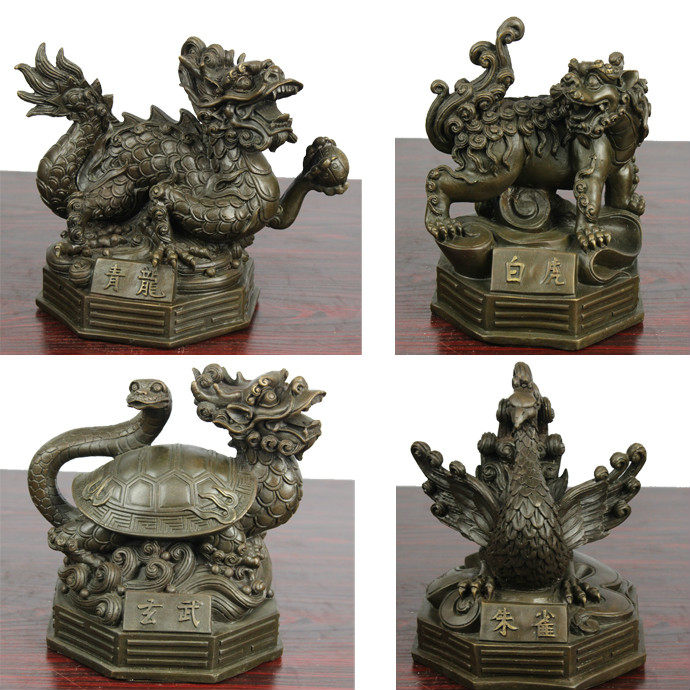 宇卓铜器 纯铜四神兽黄铜四神兽青龙白虎朱雀玄武 工艺品摆件
