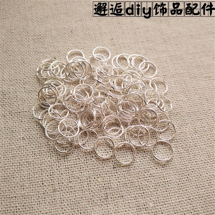 diy串珠项链银色铁圈
