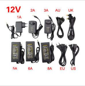 LED胶壳电源适配器AC110-220V转DC12V 胶壳电源插头转换器1A2A3A