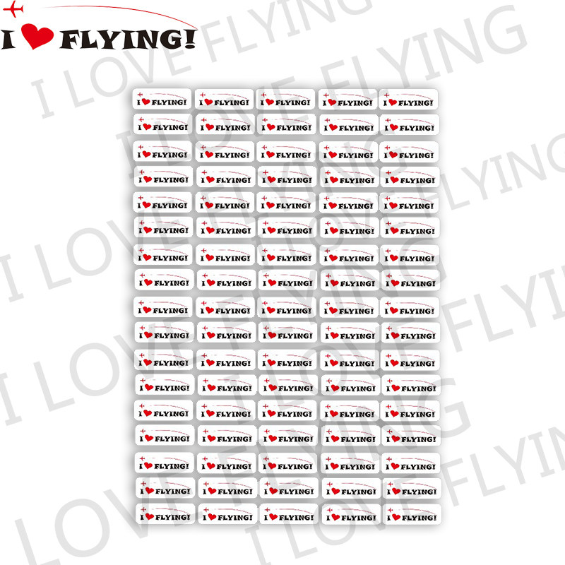 我爱飞行|I LOVE FLYING店标迷你整版航空旅行拉杆箱贴纸