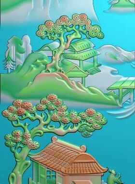 浮雕图 精雕图 灰度图 雕刻图 JDP/bmp 玉雕山水15