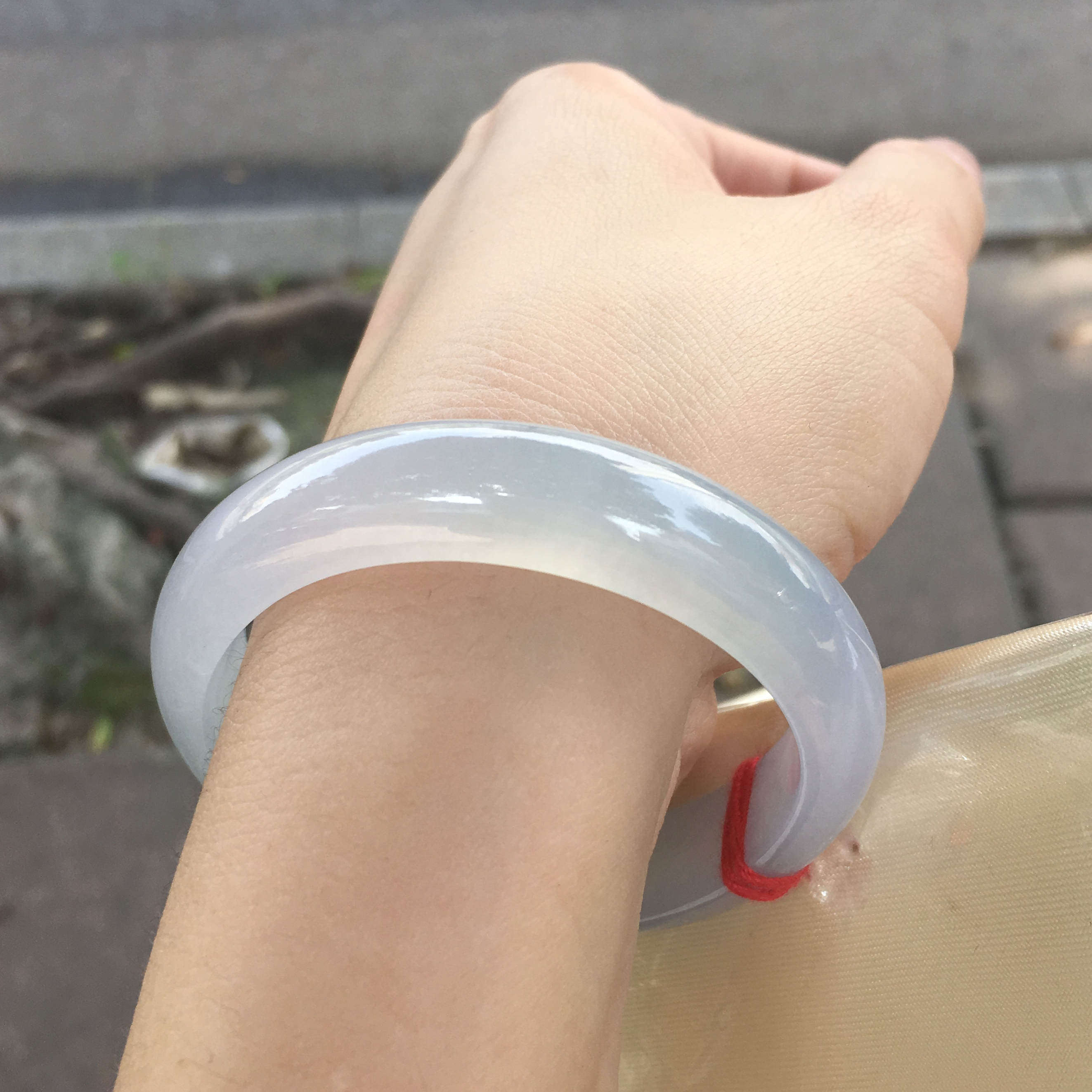 金翠宝翡翠 老坑天然A货冰高种粉紫色贵妃翡翠手镯荧光小圈口玉镯