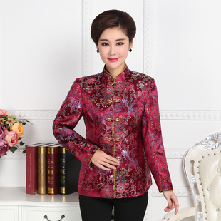 秋冬装新品女中式唐装棉衣中老年棉服女装外套女士棉袄妈妈装上衣