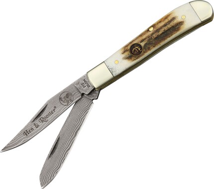 德国 HR 手工 户外口袋工具 鹿角手柄Trapper 大马钢 狩猎者