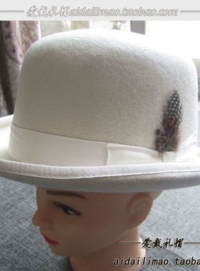 纯羊毛Poppin/Lockin/Derby德比Bowler hat圆顶休闲礼帽舞蹈帽子