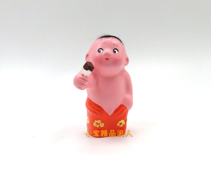 天津泥人张泥塑童趣吃冰棍传统工艺品送幼儿园孩子儿童小朋友礼物